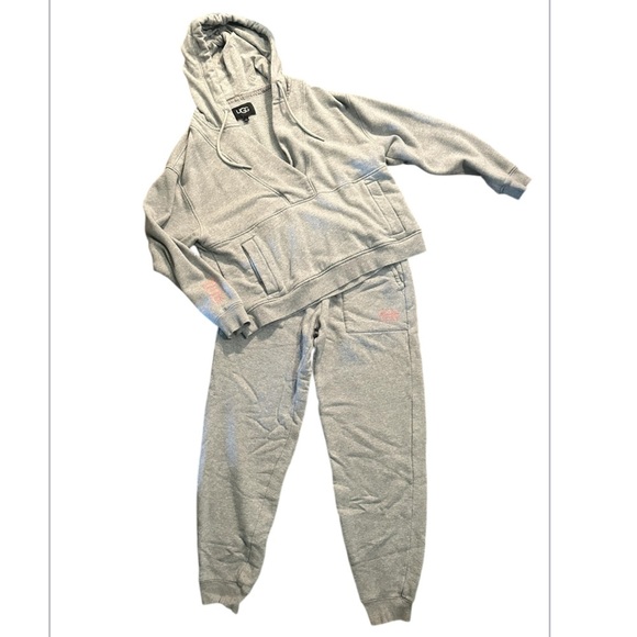 UGG Gray Joggers Set W/Orange Embroidered Logo (Hoodie&Joggers) 2pc. - Picture 3 of 9